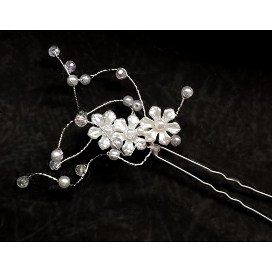 Vlásenka Adelia svatební kvítky a perličkami BV012b