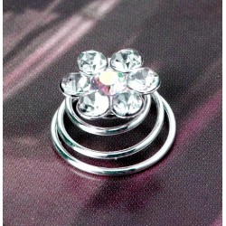 Aplikace do vlasů spirála zirkonový květ (sada 3ks) AP12