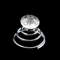 Aplikace do vlasů spirála stříbrná Zirkon (sada 3ks) AP13