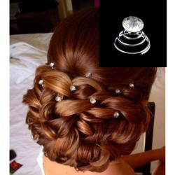 Aplikace do vlasů spirála stříbrná Zirkon (sada 3ks) AP13