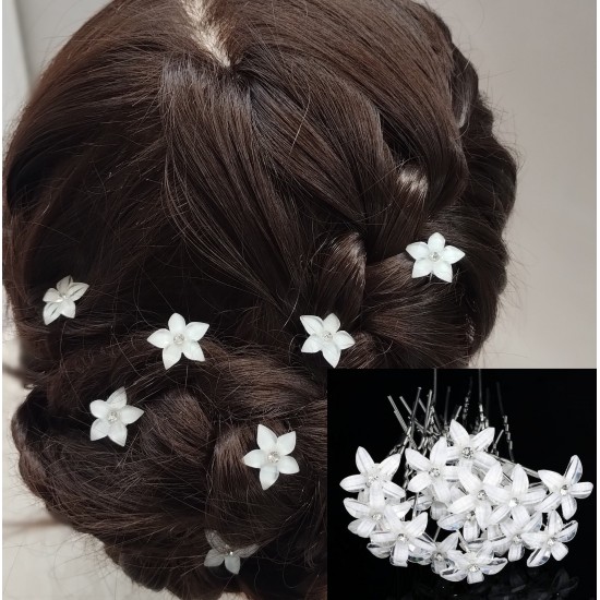 Vlásenka Anabel bílý květ (sada 3ks) BV002