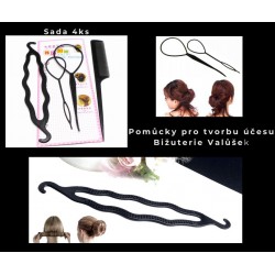 Pomůcky pro tvorbu účesů (sada 4 ks) Po8A