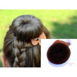 Hair Donut - vycpávka do drdolu hnědá malá BD004