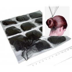 Síťka na vlasy větší jemná černá (sada 4ks) PO1