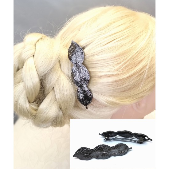 Francouzská spona do vlasů Bretany šedá tmavá SF083