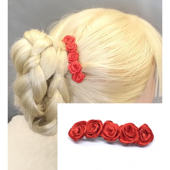 Francouzská spona do vlasů Rose červená SF020A