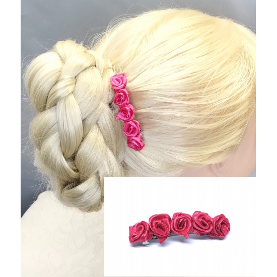 Francouzská spona do vlasů Rose tmavě růžová SF020B Francouzská spona do vlasů Rose tmavě růžová SF020B