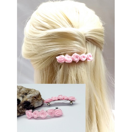 Francouzská spona do vlasů Rose růžová SF020