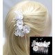 Hřebínek do vlasů bílý krajkový s perličkami  BH14d