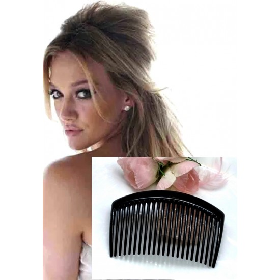 Hřebínek do vlasů delší černý BH35