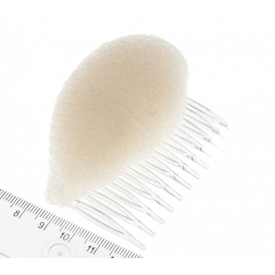 Hřebínek s houbičkou pro zvětšení objemu vlasů smetanový BD011