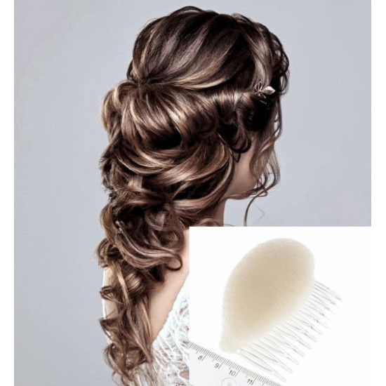 Hřebínek s houbičkou pro zvětšení objemu vlasů smetanový BD011