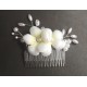 Hřebínek do vlasů Amanda bílý s květy BH14b