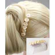 Hřebínek do vlasů Atlanta se smetanovými růžičkami BH14H