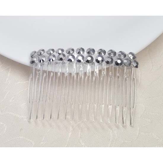 Hřebínek do vlasů Altea svatební stříbrné kamínky BH40