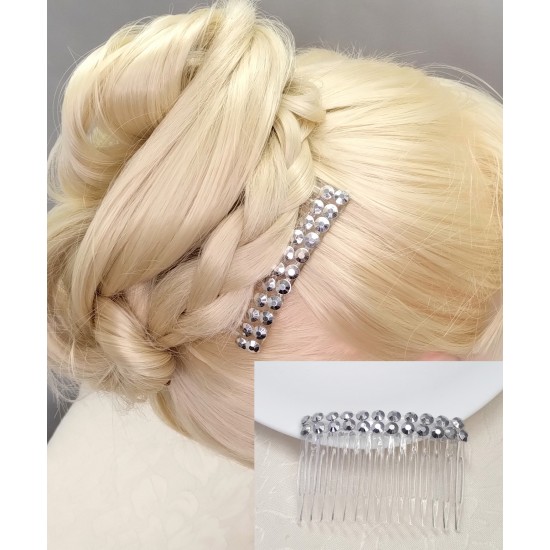 Hřebínek do vlasů Altea svatební stříbrné kamínky BH40