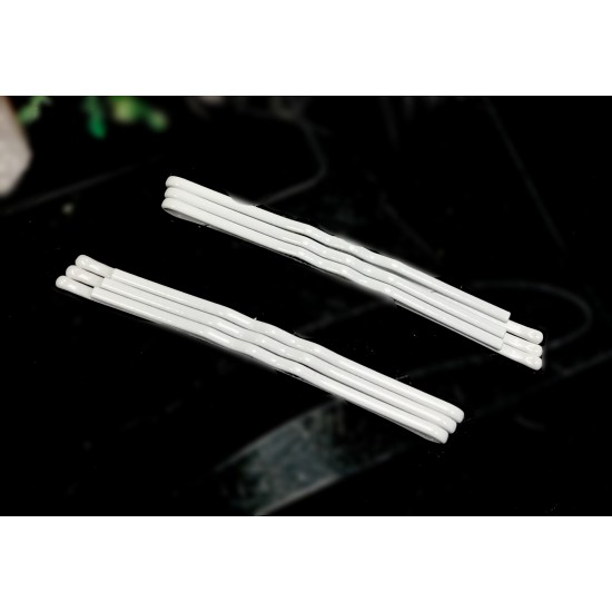 Sponky pinetky do vlasů dlouhé bílé (6ks) PN009B