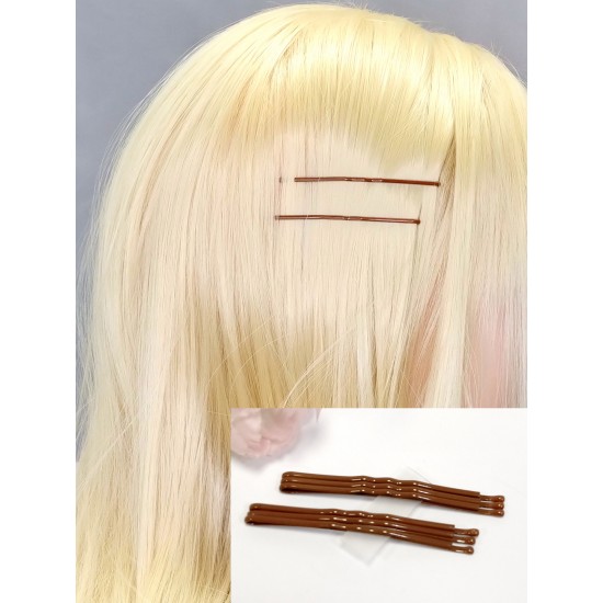 Sponky pinetky do vlasů dlouhé hnědé skořicové (6ks) PN009SK