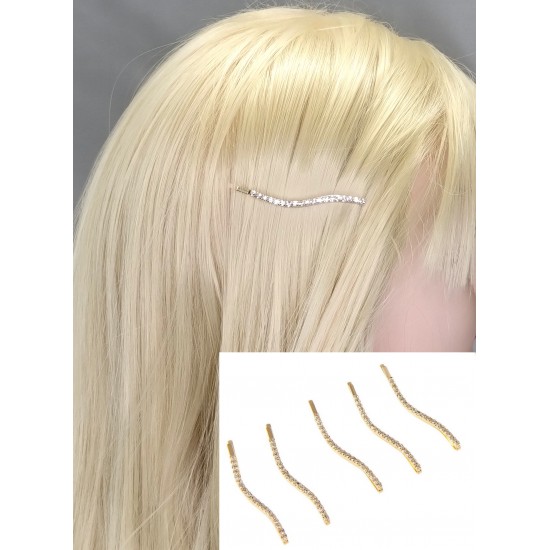 Sponka pinetka do vlasů Bianka vlnka se zirkony zlatá PN011a