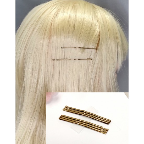 Sponky pinetky  do vlasů delší béžové tmavé (6 ks) PN019