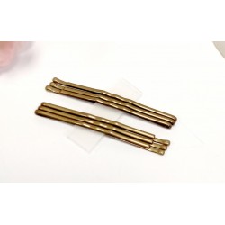 Sponky pinetky  do vlasů delší béžové tmavé (6 ks) PN019