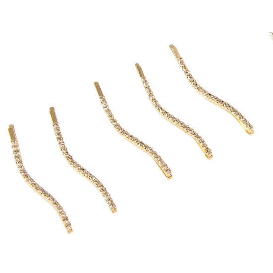 Sponka pinetka do vlasů Bianka vlnka se zirkony zlatá PN011a