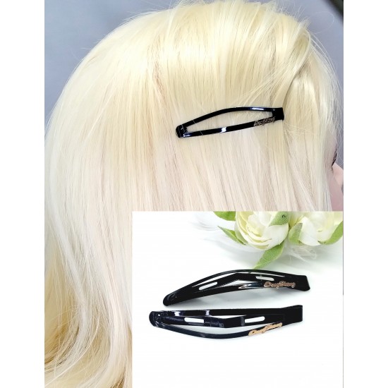 Prolamovací sponky Black (sada 2ks) dlouhá štíhlá PR003