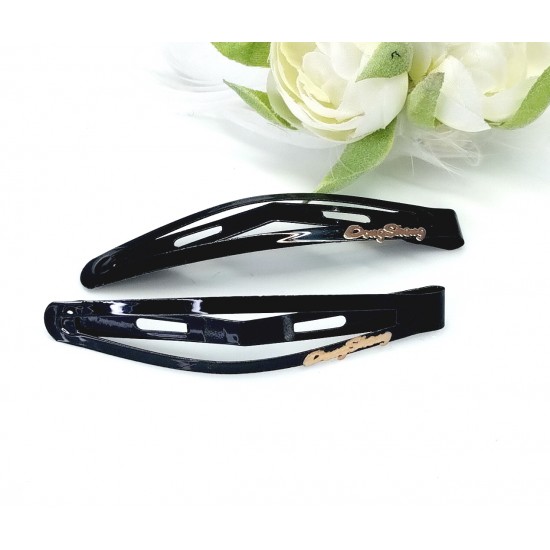 Prolamovací sponky Black (sada 2ks) dlouhá štíhlá PR003