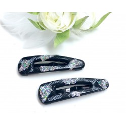 Prolamovací sponky Black (sada 2ks) PR020