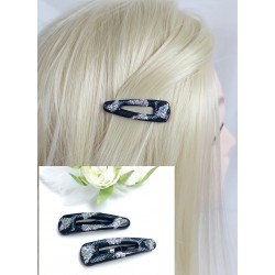 Prolamovací sponky Black (sada 2ks) PR020