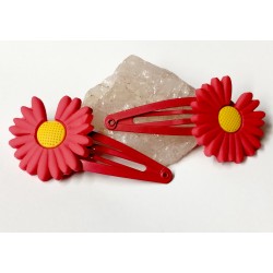 Prolamovací sponky Anika s kopretinou (sada 2ks) PR014