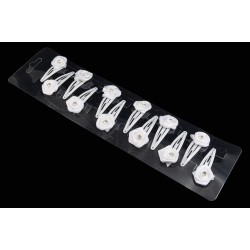 Dětské prolamovací sponky s bílou růžičkou (sada 2ks) PR17D Dětské prolamovací sponky s bílou růžičkou (sada 2ks) PR17D